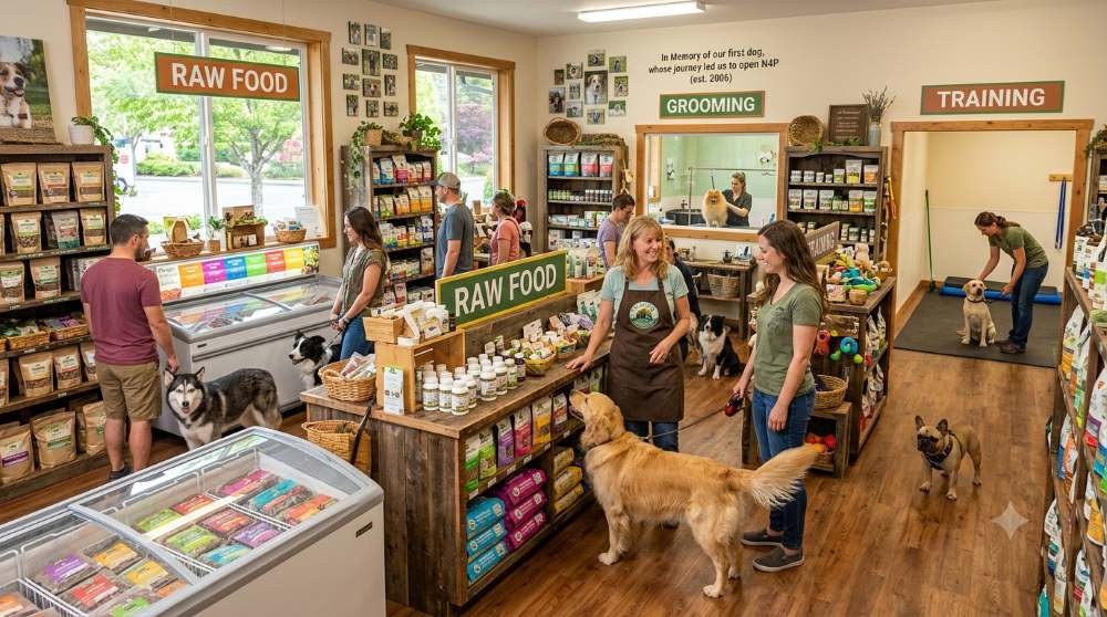 Naturally 4 Paws in Silverdale is Kitsap County's only holistic pet store, founded in 2006 after owners lost their dog to poor nutrition. Raw food, grooming, training and more