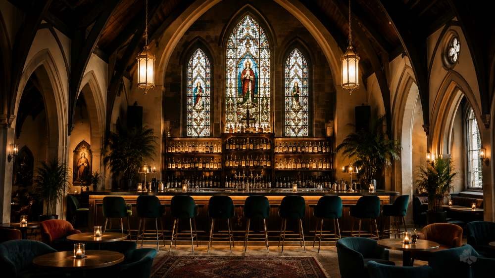 Holy Water Port Orchards Cocktail Bar in a Church