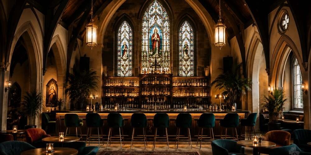 Holy Water Port Orchards Cocktail Bar in a Church