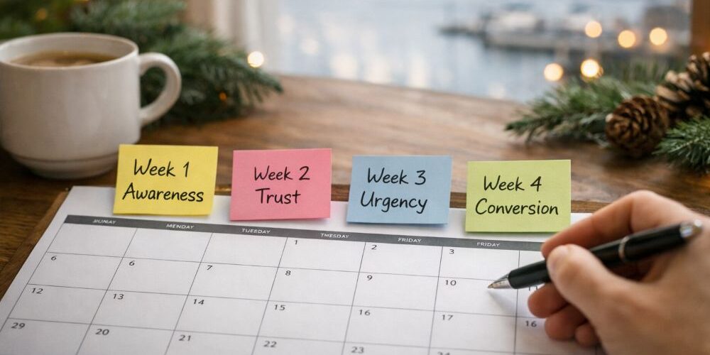 How to build a 30-day content calendar based on the Kitsap Holiday Revenue Boost model