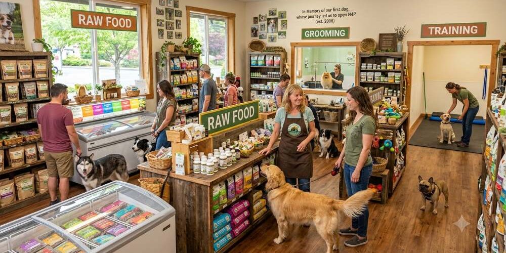 Naturally 4 Paws in Silverdale is Kitsap County's only holistic pet store, founded in 2006 after owners lost their dog to poor nutrition. Raw food, grooming, training and more