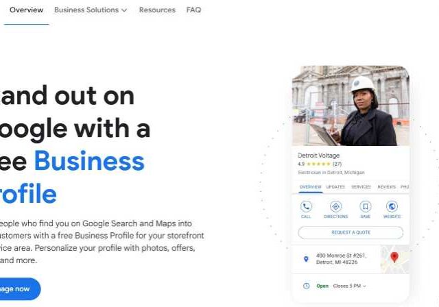 google my business website